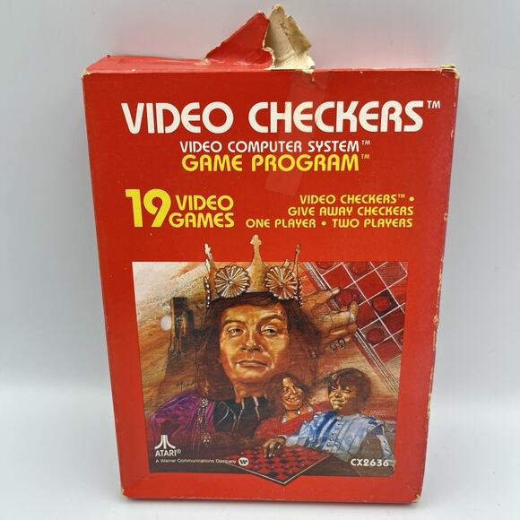 Atari 2600 Video Checkers 19 Games CX2636 with Box and Manual Vintage Video Game - Picture 8 of 10